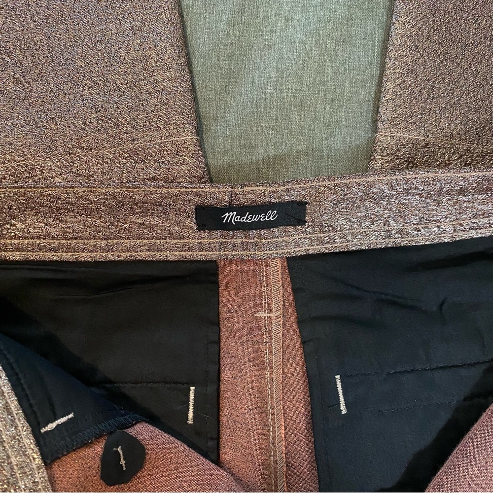 Madewell Slim Emmett Wide Leg Crop Metallic Bronze Pants Size 28 High Rise - Picture 8 of 8